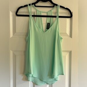 Mint green sheer strappy tank